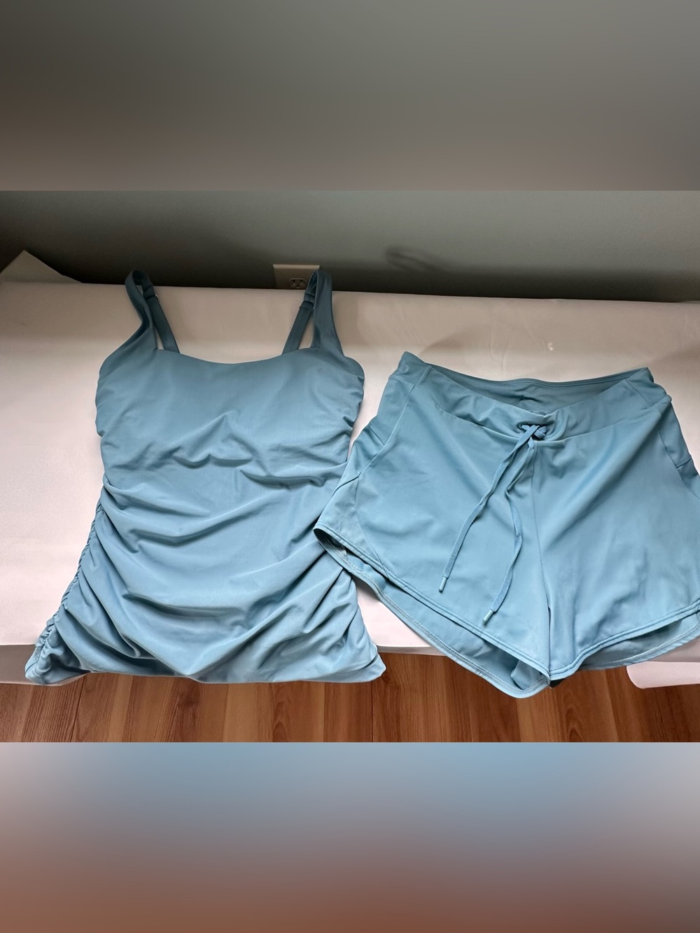 Athleta Turquoise Swim Tankini and Surge  Short Set (Size S and 32D/DD)